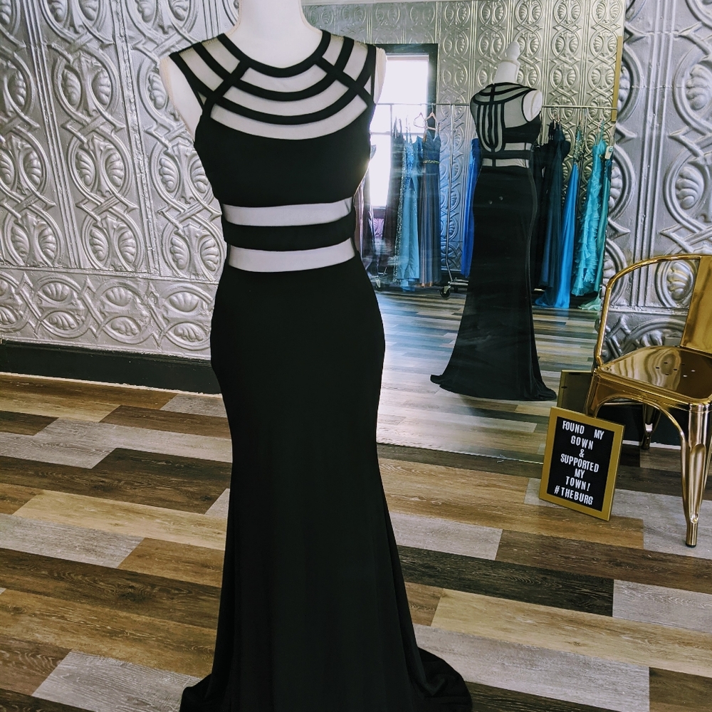 Black w/ Mesh Cutouts Betsy Adam Dress